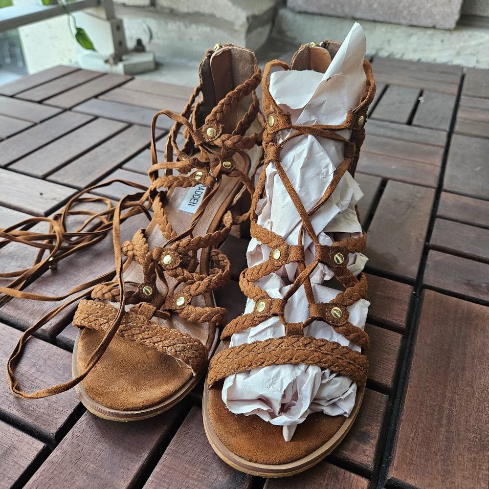 Steve Madden | Suede Lace Wrap Sandals - 5.5